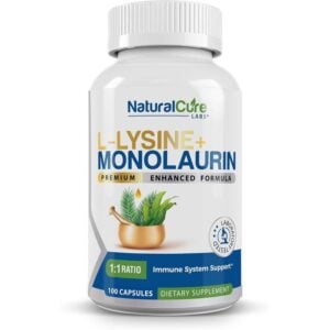 L-Lysine + Monolaurin Immune Support Supplement – Enhanced 1:1 Formula with Coconut-Derived Monolaurin